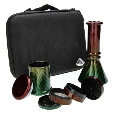 Dreamliner Mini Glass Bong 15.2cm with Grinder and Storage Gradient